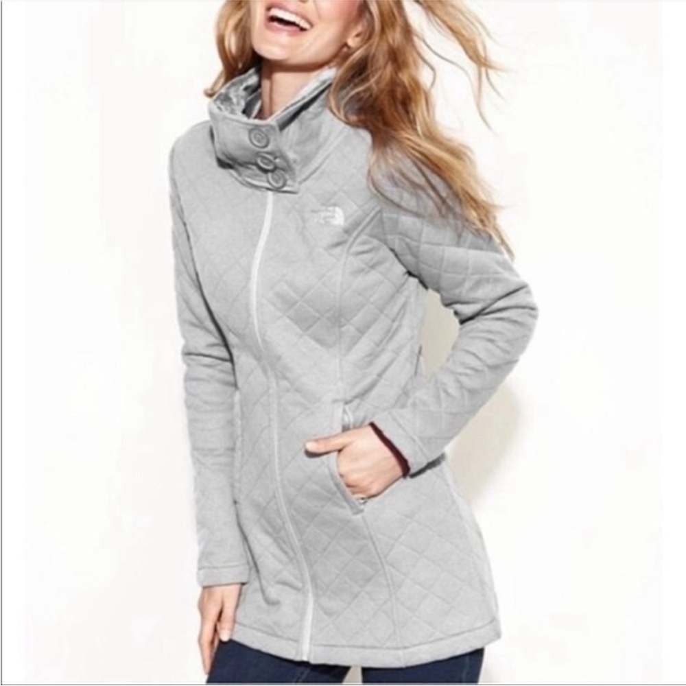 The North Face Women's Light Gray Quilted Ski Jacket